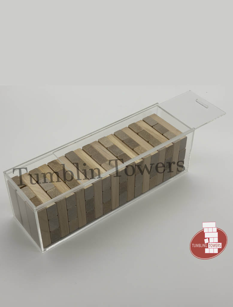 TABLE TOP Tumbling Towers w/ Custom Acrylic Case