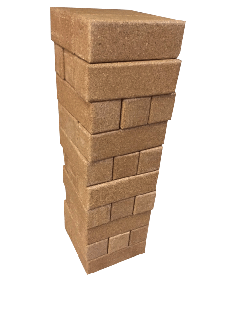 tumbling tower, MEGA ROUNDED Cork Edition up to 6ft Tall, front