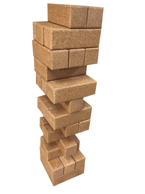 tumbling tower, MEGA ROUNDED Cork Edition up to 6ft Tall, side