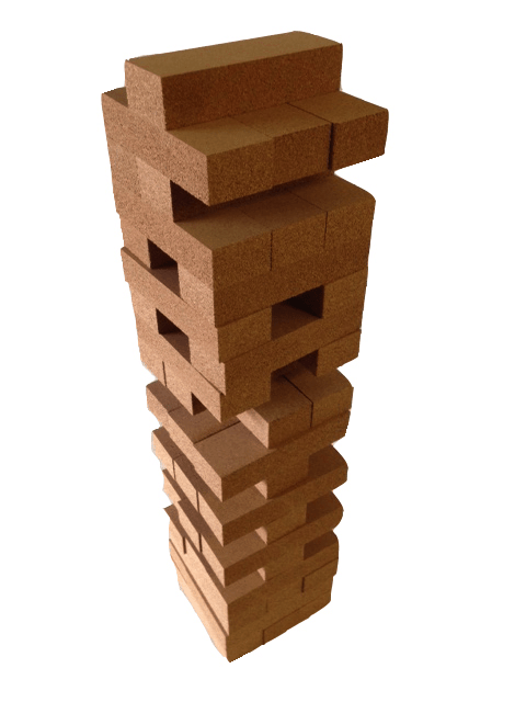 Lightweight CORK Edition, 1 Logo Per Block, large up to 5FT Tumbling Tower, side view