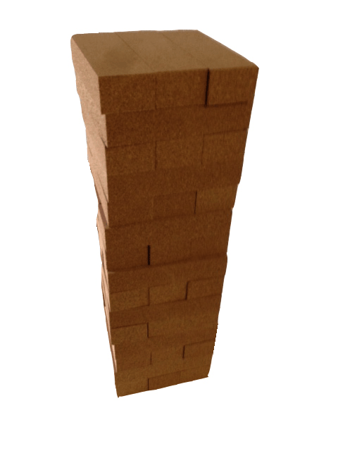 Lightweight CORK Edition, 1 Logo Per Block, large up to 5FT Tumbling Tower, front view