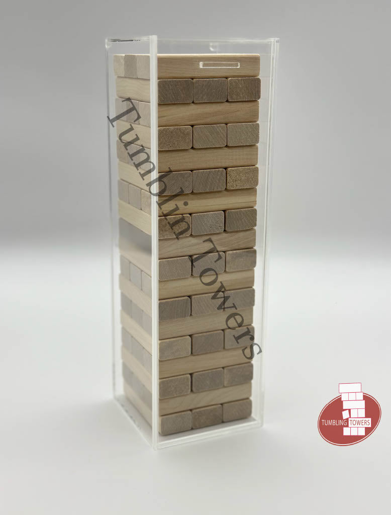 TABLE TOP Tumbling Towers w/ Custom Acrylic Case