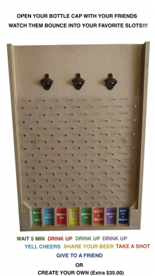 3FT Custom Bottle Cap Plinko – Pick Any Colors – Optional Logo