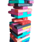 Jumbo tumbling tower, Random Rainbow color, closeup